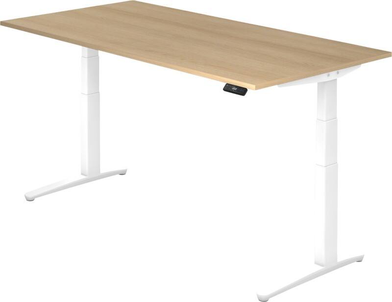 Hammerbacher XBHM VXBHM Elektrisch Höhenverstellbar Sitz-Stehschreibtisch Eiche C-Fuß 2.000 (B) x 1.000 (T) x 1.290 (H) mm Spanplatte, Stahl, Aluminium