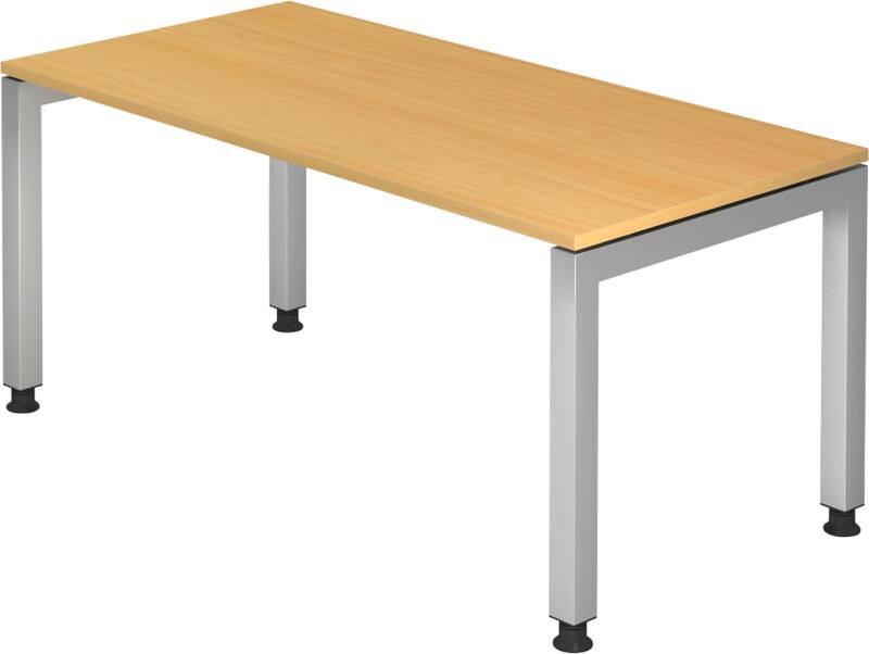 Hammerbacher VJS Höhenverstellbar Schreibtisch Buche 4 Metallfüße 1.600 (B) x 800 (T) x 760 (H) mm Spanplatte, Stahl