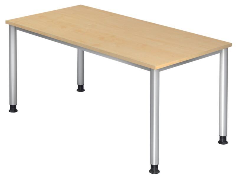 Hammerbacher B-Serie VHS Höhenverstellbar Schreibtisch Ahorn 4 Metallfüße 2.000 (B) x 1.000 (T) x 810 (H) mm Spanplatte, Stahl