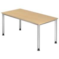 Hammerbacher B-Serie VHS Höhenverstellbar Schreibtisch Ahorn 4 Metallfüße 2.000 (B) x 1.000 (T) x 810 (H) mm Spanplatte, Stahl