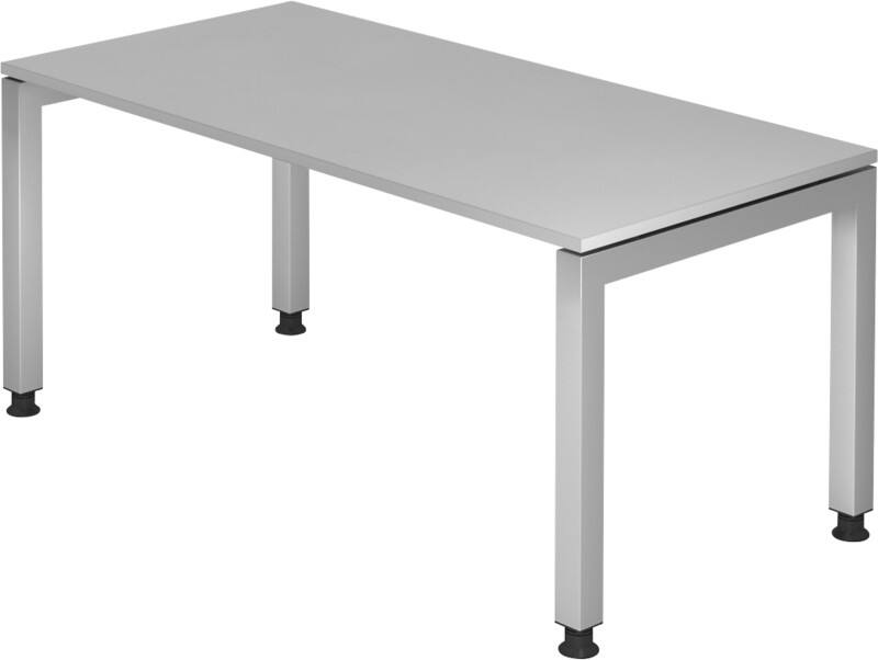 Hammerbacher VJS Höhenverstellbar Schreibtisch Grau 4 Metallfüße 1.600 (B) x 800 (T) x 760 (H) mm Spanplatte, Stahl