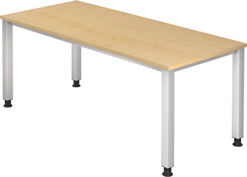 Hammerbacher VQS Höhenverstellbar Schreibtisch Ahorn 4 Metallfüße 1.800 (B) x 800 (T) x 810 (H) mm Spanplatte, Stahl