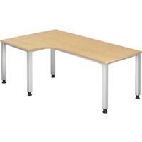Hammerbacher VQS Eckschreibtisch Ahorn 4 Metallfüße 2.000 (B) x 1.200 (T) x 810 (H) mm Spanplatte, Stahl
