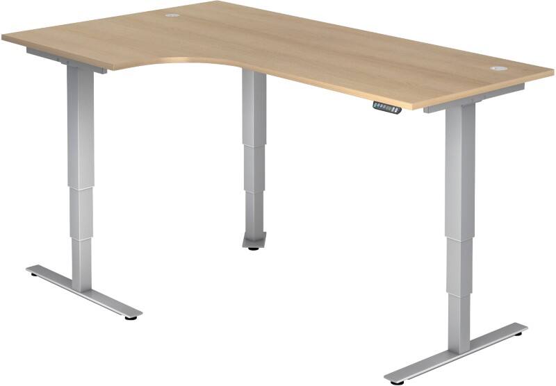 Hammerbacher XDSM VXDSM Elektrisch Höhenverstellbar Sitz-Stehschreibtisch Eiche T-Fuß 2.000 (B) x 1.200 (T) x 1.270 (H) mm Spanplatte, Stahl