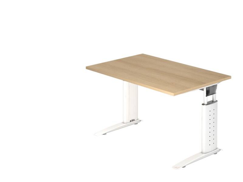Hammerbacher VUS Höhenverstellbar Schreibtisch Eiche C-Fuß 1.200 (B) x 800 (T) x 860 (H) mm Spanplatte, Stahl