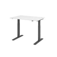 Hammerbacher VXMKA Sitz-Stehschreibtisch Weiß C-Fuß 1.200 (B) x 800 (T) x 1.200 (H) mm Spanplatte, Stahl