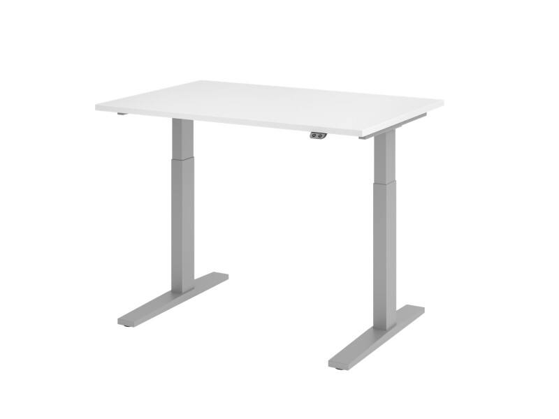 Hammerbacher VXMKA Sitz-Stehschreibtisch Weiß C-Fuß 1.200 (B) x 800 (T) x 1.200 (H) mm Spanplatte, Stahl