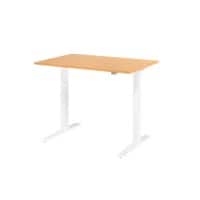 Hammerbacher VXMKA Elektrisch Höhenverstellbar Sitz-Stehschreibtisch Buche C-Fuß 1.200 (B) x 800 (T) x 1.200 (H) mm Spanplatte, Stahl