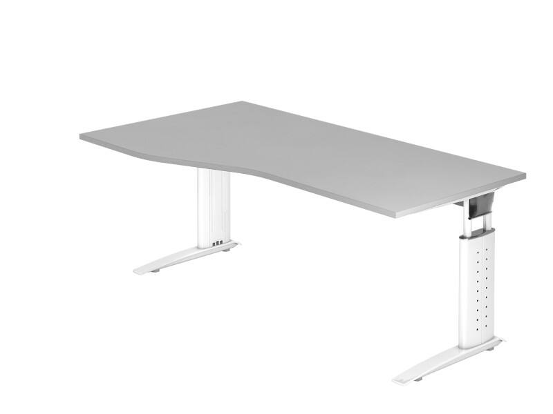 Hammerbacher VUS Höhenverstellbar Schreibtisch Grau C-Fuß 1.800 (B) x 1.000 (T) x 860 (H) mm Spanplatte, Stahl