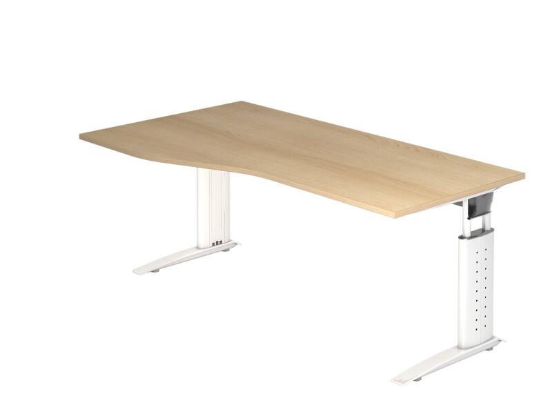 Hammerbacher VUS Höhenverstellbar Schreibtisch Eiche C-Fuß 1.800 (B) x 1.000 (T) x 860 (H) mm Spanplatte, Stahl