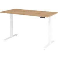 Hammerbacher Sitz-Steh-Arbeitsplatz XDKB16 Aspen 1.600 x 800 x 1.290 mm Eiche, Weiß