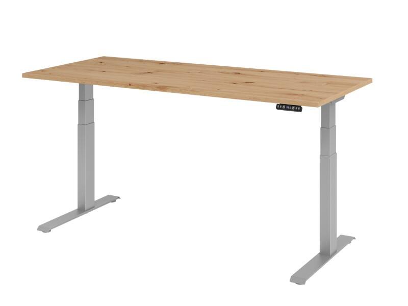 Hammerbacher VXDKB Elektrisch Höhenverstellbar Sitz-Stehschreibtisch Eiche C-Fuß 1.800 (B) x 800 (T) x 1.290 (H) mm Spanplatte, Stahl