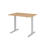 Hammerbacher VXMKA Elektrisch Höhenverstellbar Sitz-Stehschreibtisch Eiche C-Fuß 1.200 (B) x 800 (T) x 1.200 (H) mm Spanplatte, Stahl