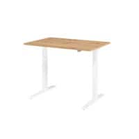 Hammerbacher Sitz-Steh-Arbeitsplatz XMKA12 Aspen Eiche Silber