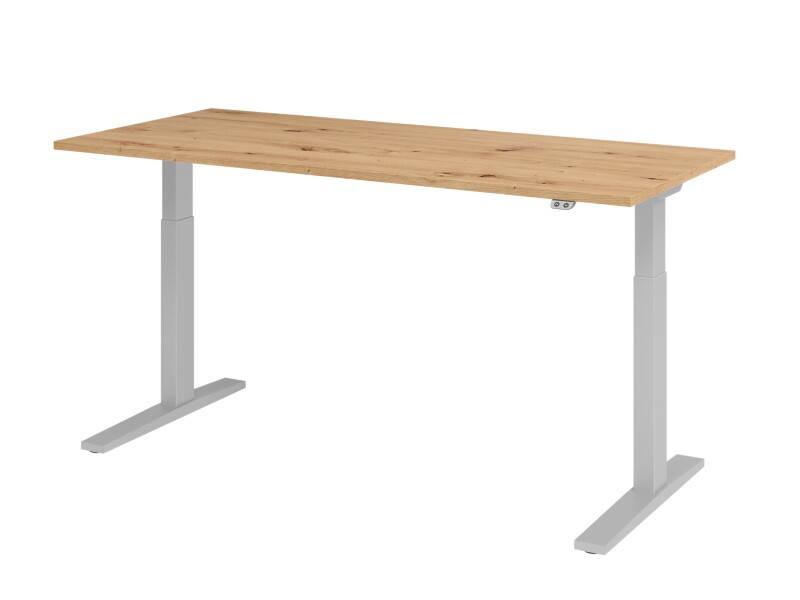 Hammerbacher VXMKA Elektrisch Höhenverstellbar Sitz-Stehschreibtisch Eiche C-Fuß 1.800 (B) x 800 (T) x 1.200 (H) mm Spanplatte, Stahl