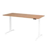 Hammerbacher VXDKB Elektrisch Höhenverstellbar Sitz-Stehschreibtisch Walnuss C-Fuß 1.800 (B) x 800 (T) x 1.290 (H) mm Spanplatte, Stahl