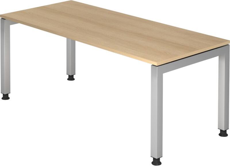 Hammerbacher VJS Höhenverstellbar Schreibtisch Eiche 4 Metallfüße 1.800 (B) x 800 (T) x 760 (H) mm Spanplatte, Stahl