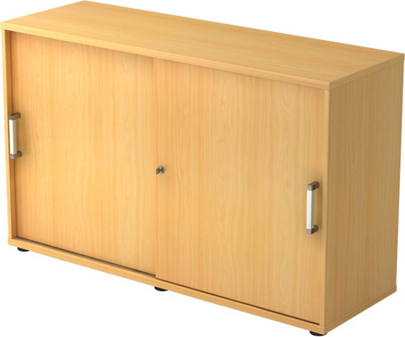 Hammerbacher Schiebetürenschrank Spanplatte 1 Fachboden abschließbar 1.200 x 400 x 748 mm Buche Braun