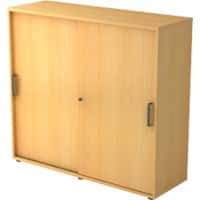 Hammerbacher Schiebetürenschrank Spanplatte 2 Fachböden abschließbar 1.200 x 400 x 1.100 mm Buche Braun