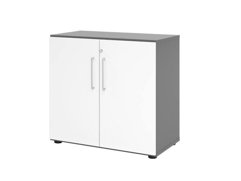 Hammerbacher Schrank Spanplatte 1 Fachboden abschließbar  Graphit, Weiß