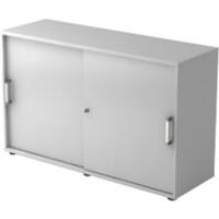 Hammerbacher Schiebetürenschrank Spanplatte 1 Fachboden abschließbar 1.200 x 400 x 748 mm Grau