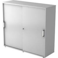Hammerbacher Schiebetürenschrank Spanplatte 2 Fachböden abschließbar 1.200 x 400 x 1.100 mm Grau