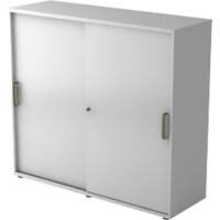 Hammerbacher Schiebetürenschrank Spanplatte 2 Fachböden abschließbar 1.200 x 400 x 1.100 mm Grau