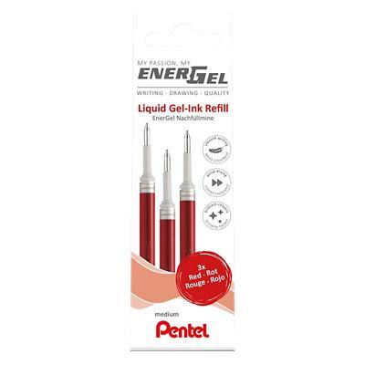 Pentel EnerGel Tintenrollermine 0,4 mm Rot 3 Stück