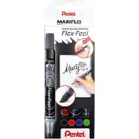 Pentel Maxiflo FlexFeel Whiteboard Marker Färbig sortiert Fein Rundspitze 4,5 mm 4 Stück