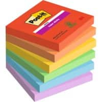 Post-it Super Haftnotizen Playful Farbe Sammlung 76 mm x 76 mm 90 Blatt 6 Stück