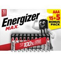 Energizer Batterien Maxblister AAA LR03 1200 mAh Alkali 1.5 V 20 20 Stück
