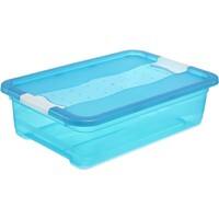 Keeeper Aufbewahrungsbox mit Deckel Cornelia 28 L Blau Transparent Polypropylen 39,5 (B) x 59,5 (T) x 17 (H) cm