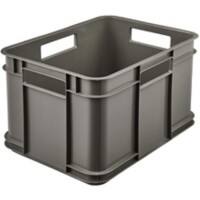 Keeeper Aufbewahrungsbox mit Griff Bruno Eco 16 L Öko-Grau Recycelter Kunststoff 35 (B) x 27 (T) x 22 (H) cm
