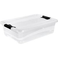 Keeeper Aufbewahrungsbox mit Deckel und Griff Cornelia 28 L Anthrazit, Transparent Polypropylen 59 (B) x 39 (T) x 17 (H) cm