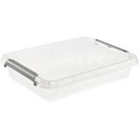 Keeeper Aufbewahrungsbox mit Deckel Lara 6 L Grau, Transparent Polypropylen 29 (B) x 39 (T) x 7,5 (H) cm