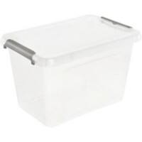 Keeeper Aufbewahrungsbox mit Deckel Lara 6.5 L Grau, Transparent Polypropylen 20 (B) x 29 (T) x 18 (H) cm