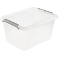 Keeeper Aufbewahrungsbox mit Deckel Lara 15.5 L Grau, Transparent Polypropylen 29 (B) x 39 (T) x 21 (H) cm