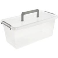 Keeeper Aufbewahrungsbox mit Deckel und Griff Larissa 8.35 L Grau, Transparent Polypropylen 20 (B) x 40 (T) x 16,5 (H) cm