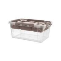 Keeeper Aufbewahrungsbox mit Deckel und Griff Hubert & Hilda 6 L Taupe, Transparent Polypropylen 29 (B) x 19 (T) x 18 (H) cm