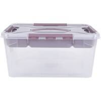 Keeeper Aufbewahrungsbox mit Deckel und Griff Hubert & Hilda 15.3 L Taupe, Transparent Polypropylen 39 (B) x 29 (T) x 18 (H) cm