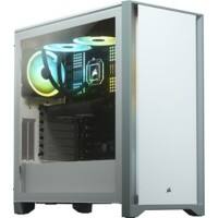 Corsair Computergehäuse 4000D Midi Tower Stahl, Gehärtetes Glas Weiß