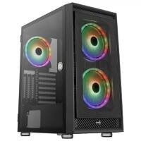 Aerocool Computergehäuse Graphite-G-BK-v3 Midi Tower ABS + Stahl, SPCC Schwarz