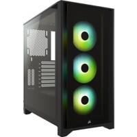 Corsair Computergehäuse 4000X Midi Tower Stahl, Gehärtetes Glas Schwarz