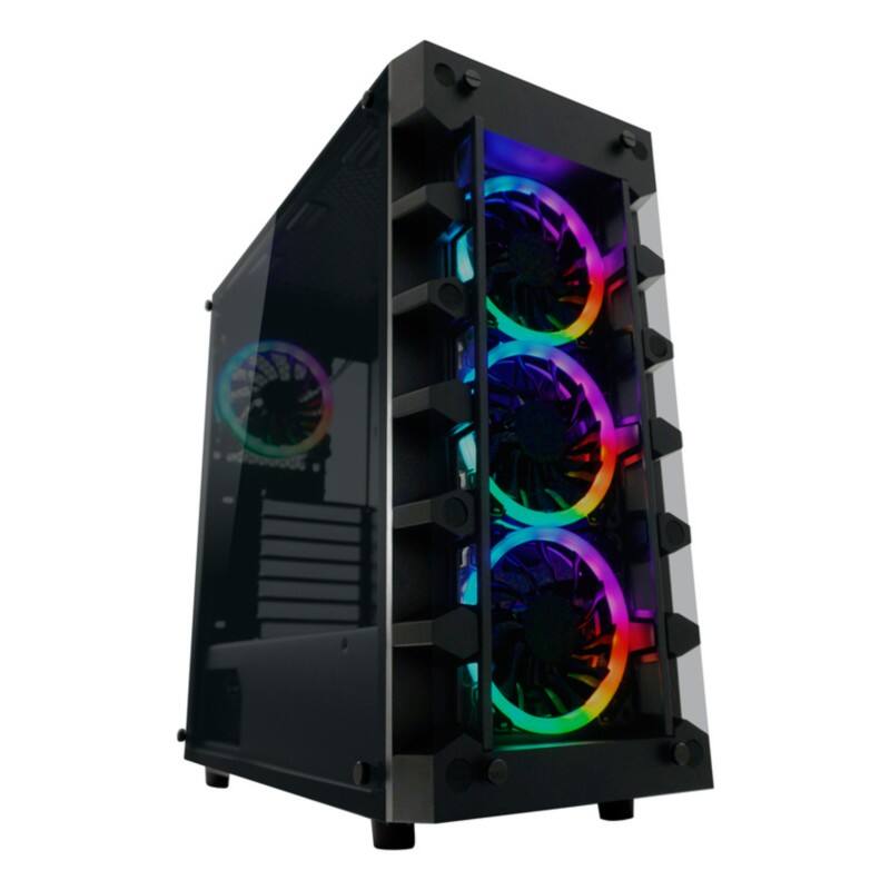 LC-Power Computergehäuse Gaming 709B - Solar_System_X Midi Tower Metall, Kunststoff, Gehärtetes Glas Schwarz