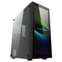 LC-Power Computergehäuse Gaming 800B - Interlayer X Midi Tower Metall, Kunststoff, Gehärtetes Glas Schwarz