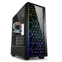 Sharkoon Computergehäuse RGB LIT 100 Midi Tower Gehärtetes Glas Schwarz