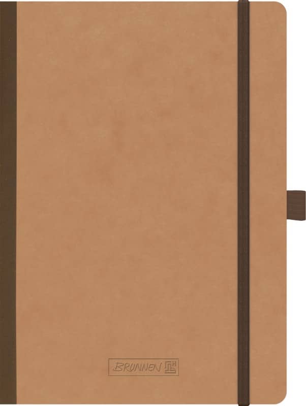 BRUNNEN Notizbuch DIN A5 Liniert Geleimt Pappe Braun Nicht perforiert 192 Seiten 96 Blatt