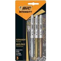 BIC Intensity 944033 Rundspitze Permanentmarker Mittel Rundspitze 0,8 mm Färbig sortiert 3 Stück