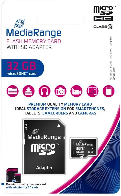 MediaRange MicroSDHC-Speicherkarte 32 GB Class 10