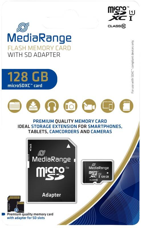 MediaRange MicroSDXC Speicherkarte 128 GB Class 10